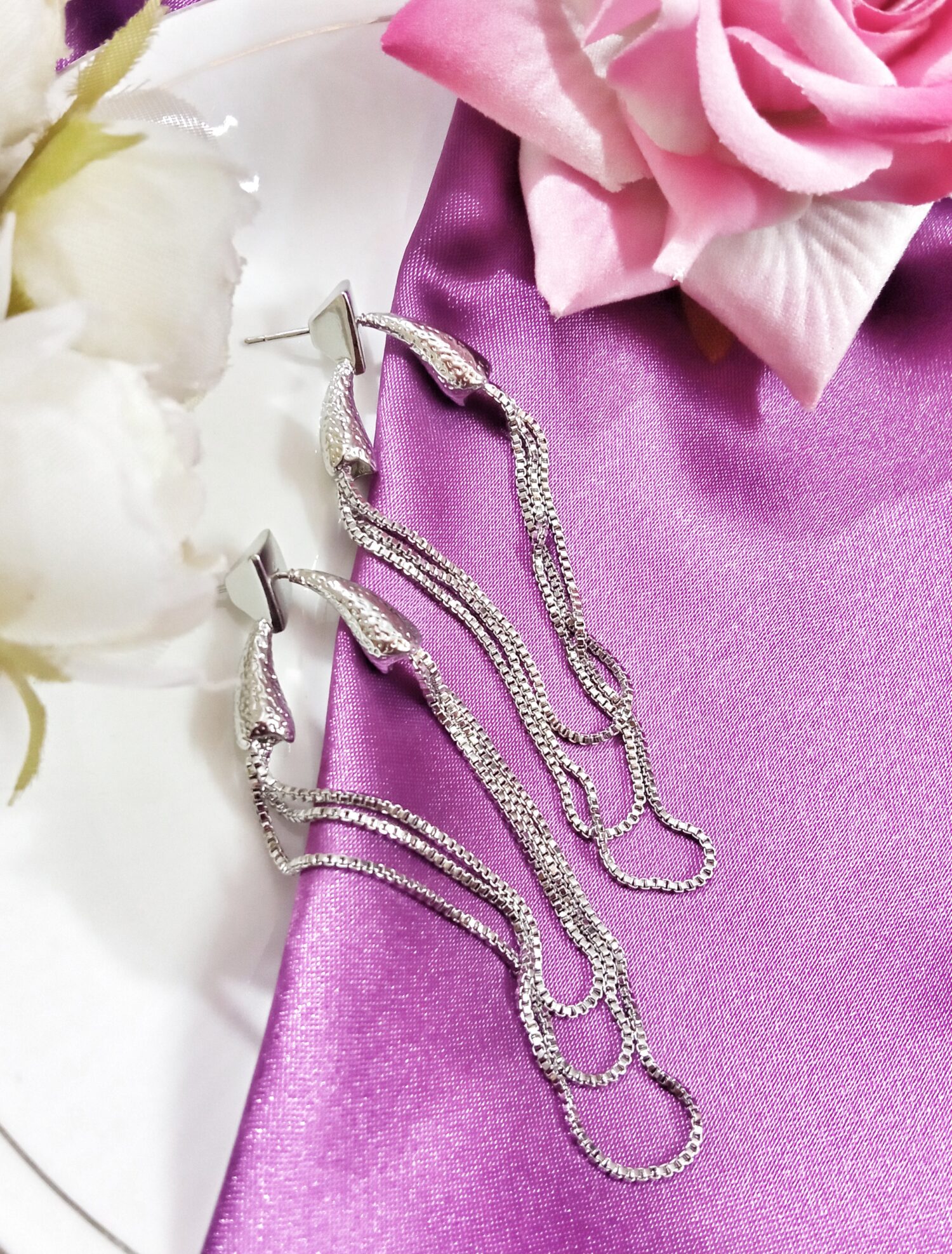 Nico Threader Earring (Silver Polish)