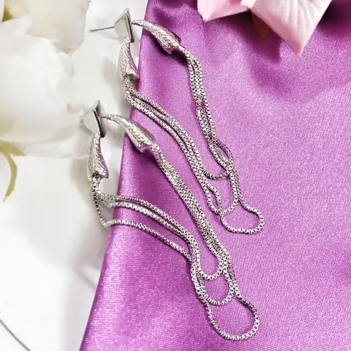 Nico Threader Earring (Silver Polish) - Image 3