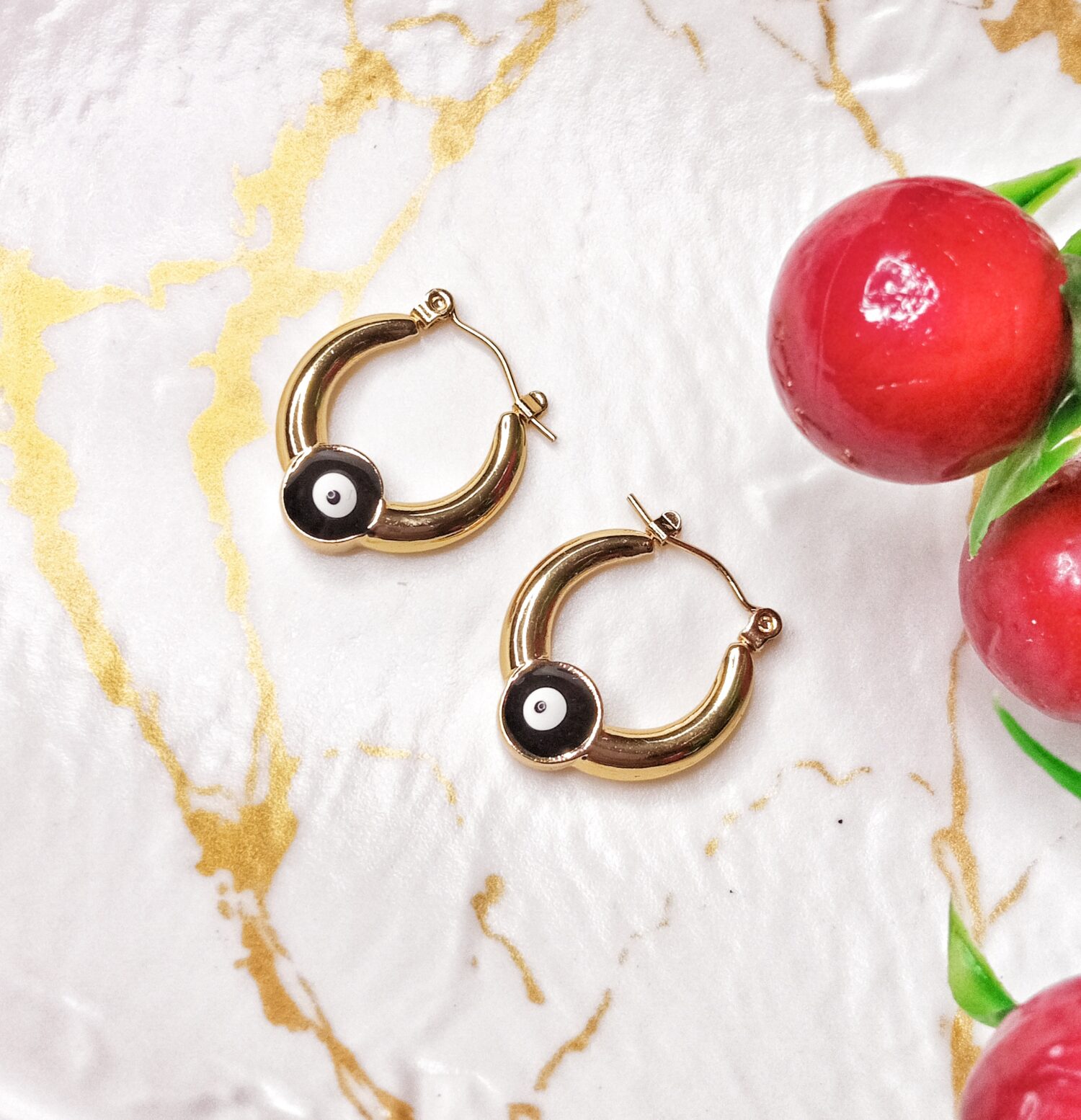 Evil Eye Hoops
