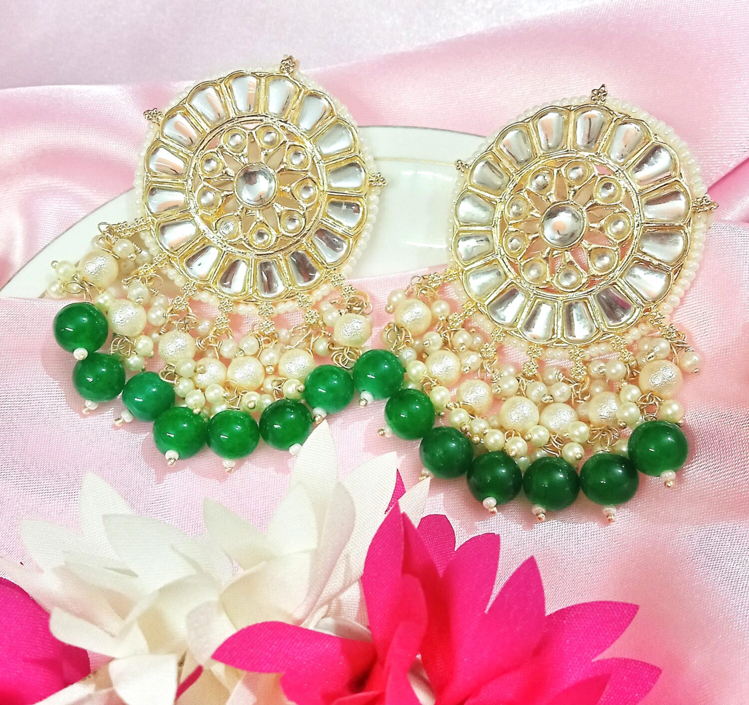Parnika Kundan Karnaphool (Green) - Image 2