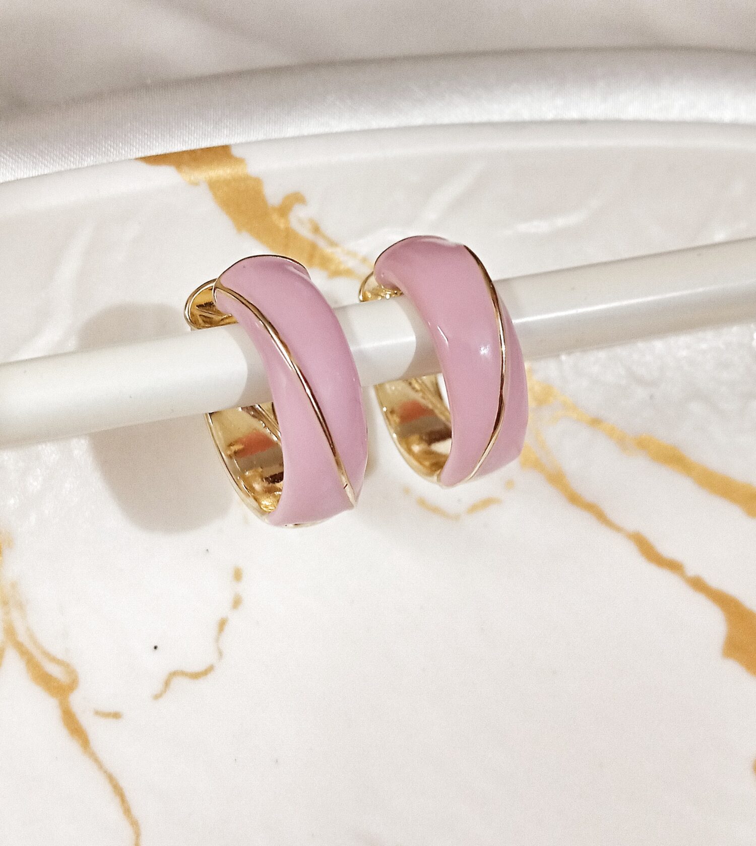Haven Hoop Earrings (Pink) - Image 2