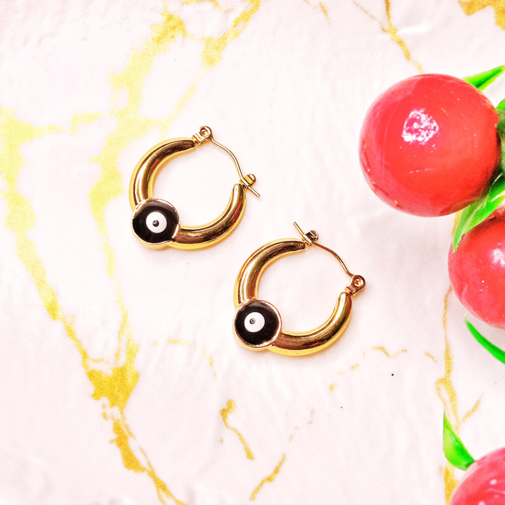 Evil Eye Hoops