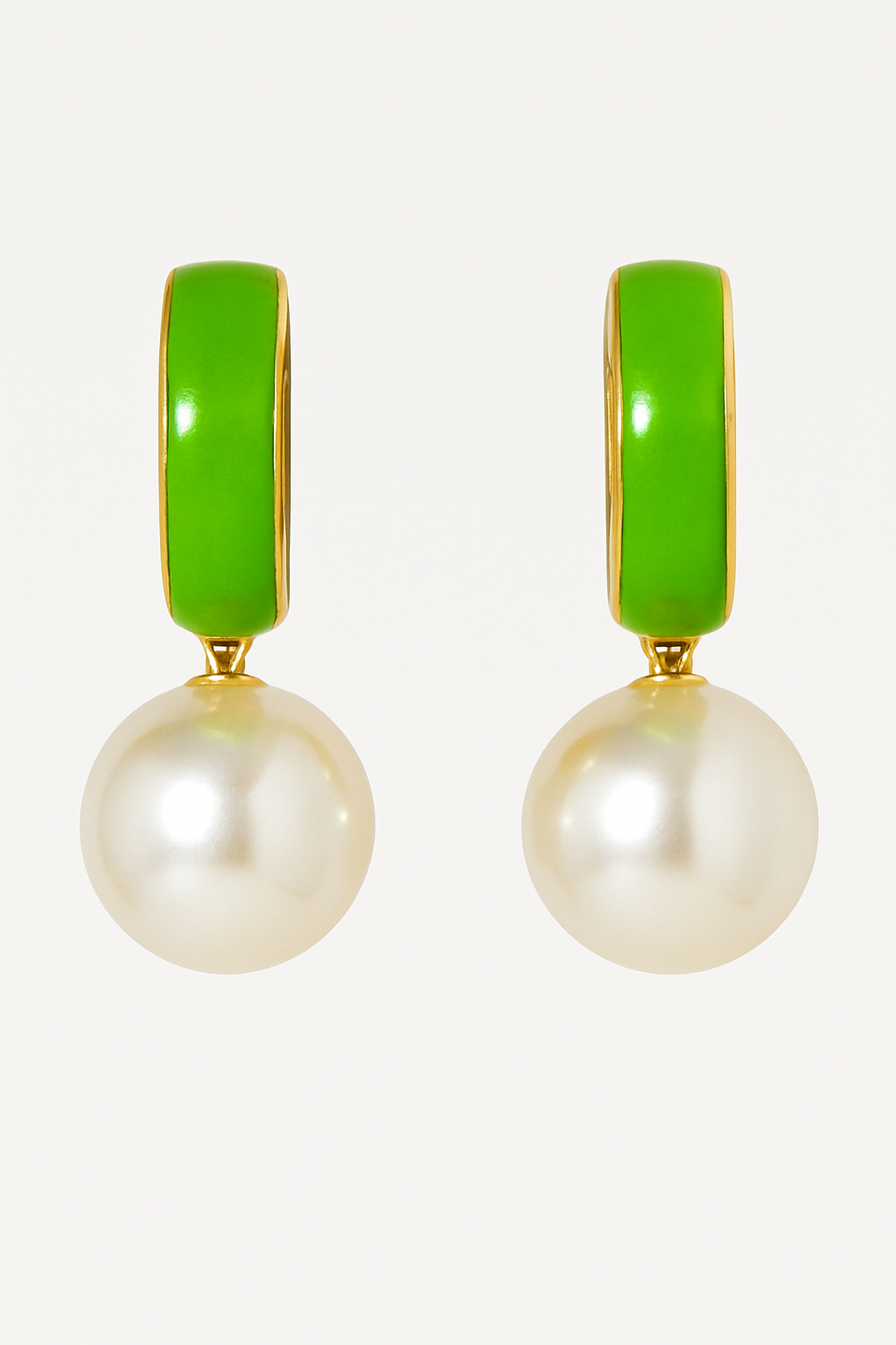 Aria Drop Pearl Earrings (Green)