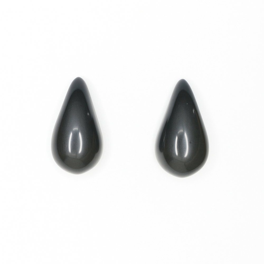Funky Teardrop Stud Earrings (Black)