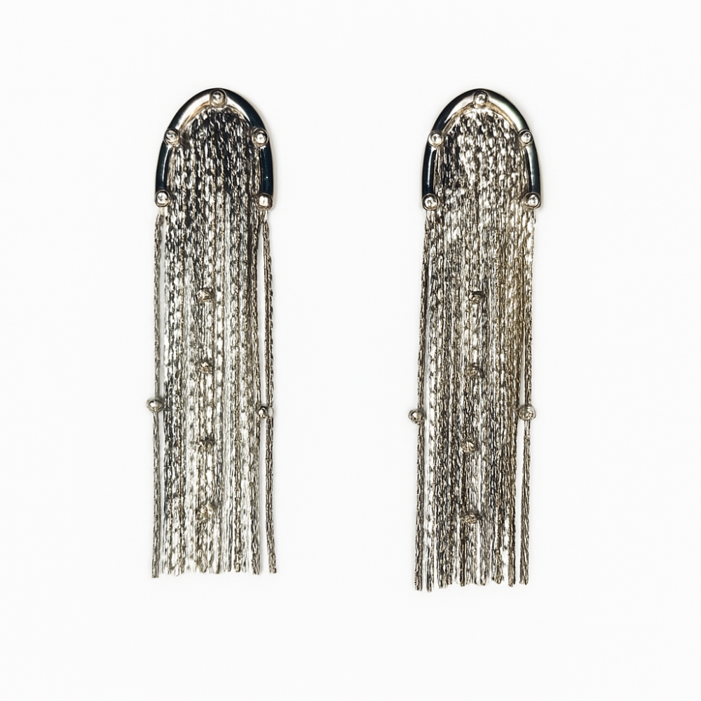Kora Tassel Earring (Silver Polish)