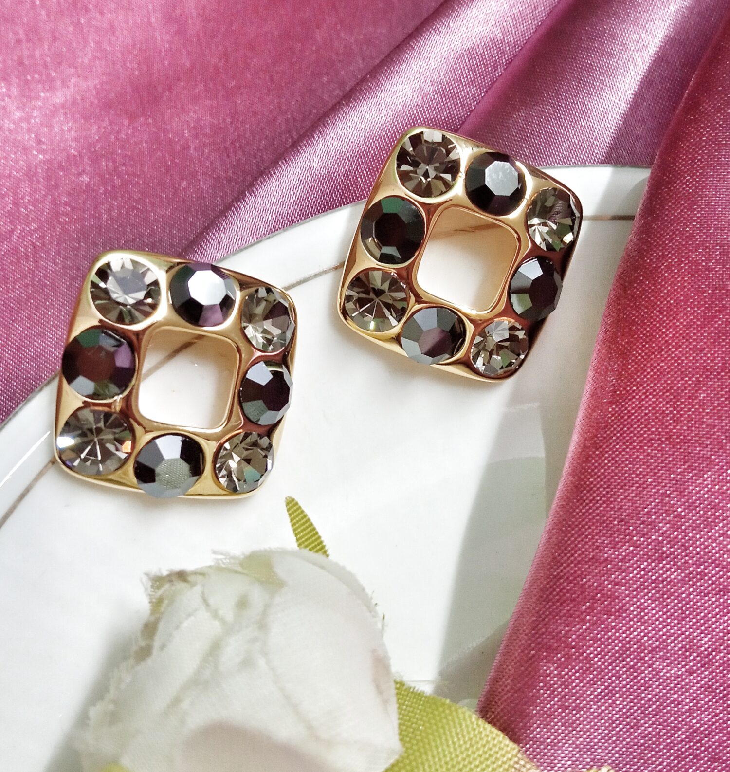 Juno Stud Earrings (Black) - Image 2