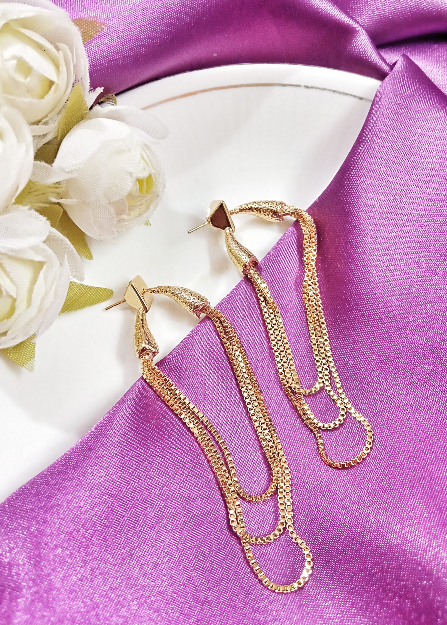 Nico Threader Earring (Golden Polish)