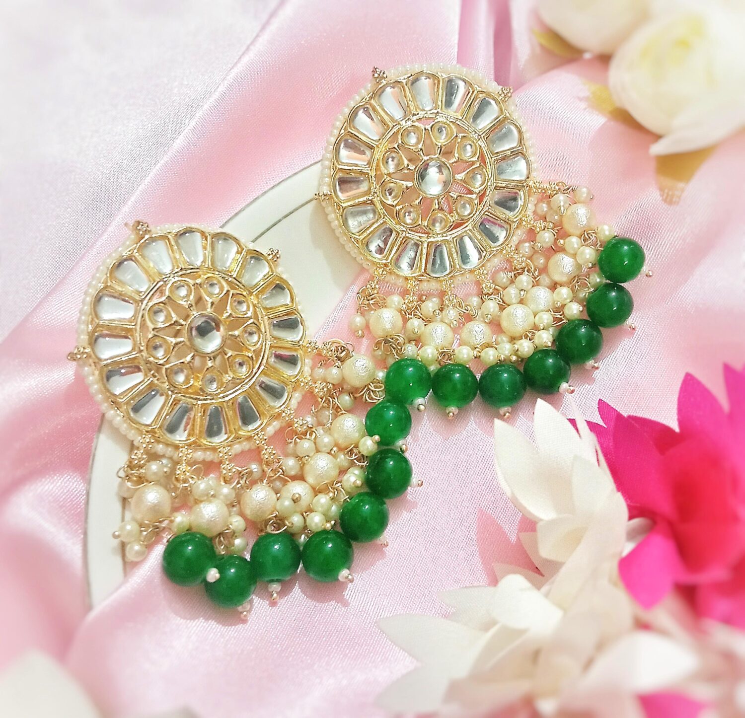 Parnika Kundan Karnaphool (Green)