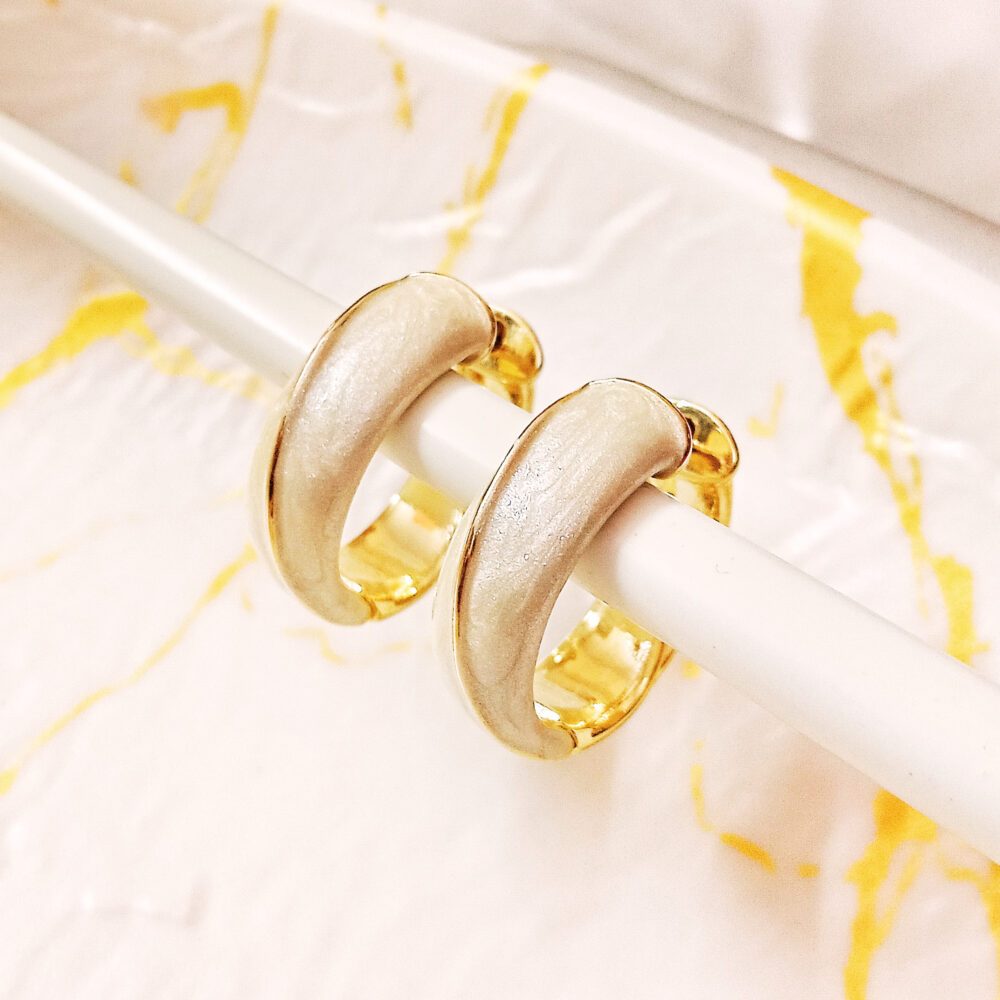 Haven Hoop Earrings (White)