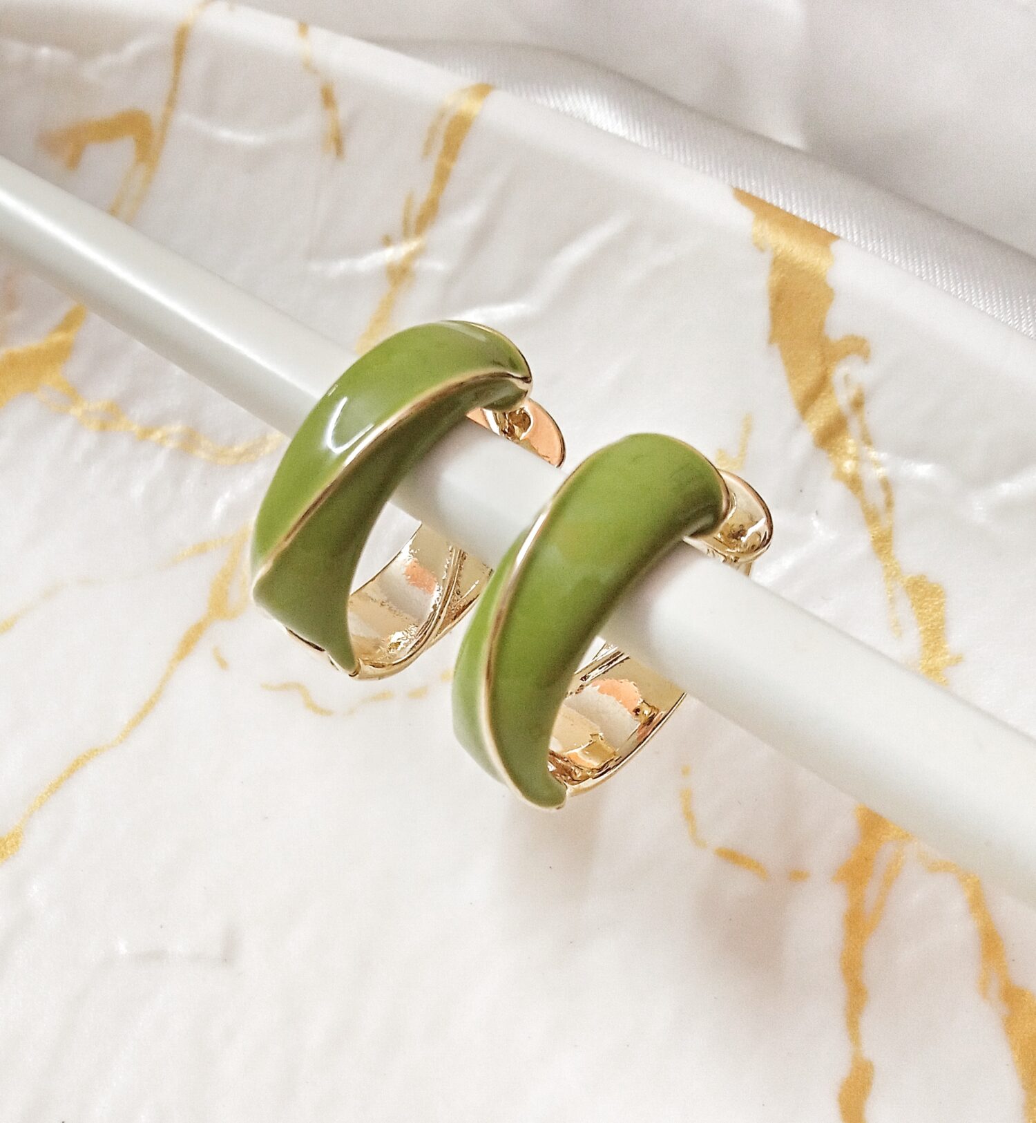 Haven Hoop Earrings (Green)
