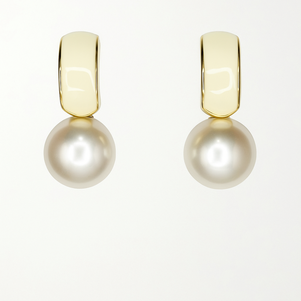 Aria Drop Pearl Earrings (Off White)