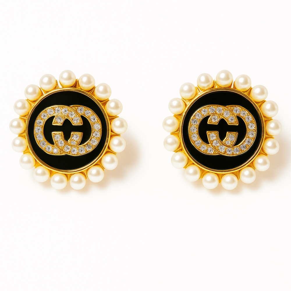 Coco MOP Stud Earrings (Black)
