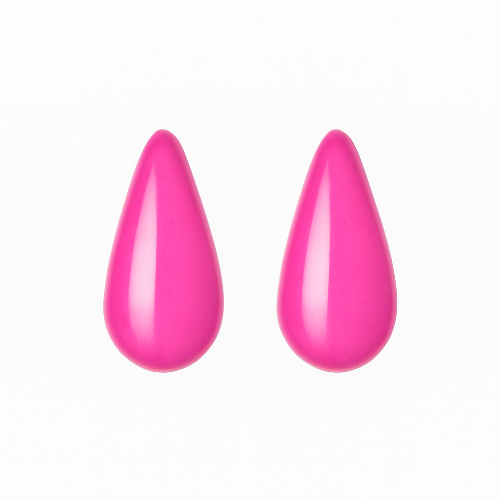 Funky Teardrop Stud Earrings (Pink)