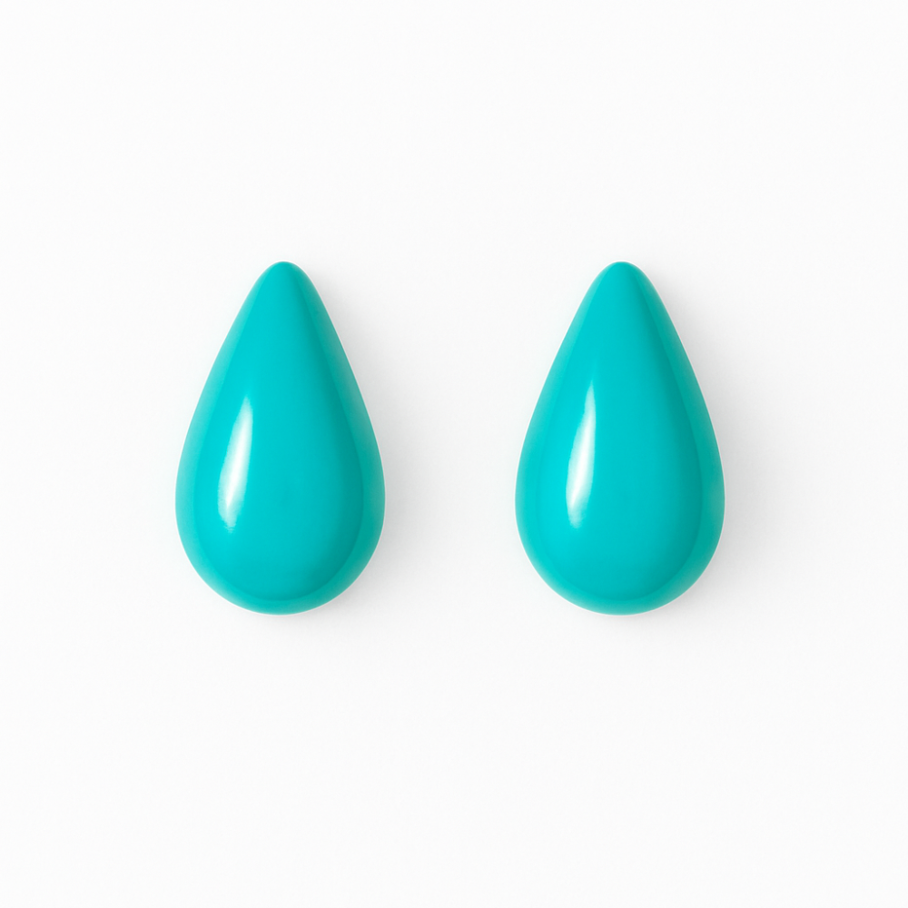 Funky Teardrop Stud Earrings (Turquoise)