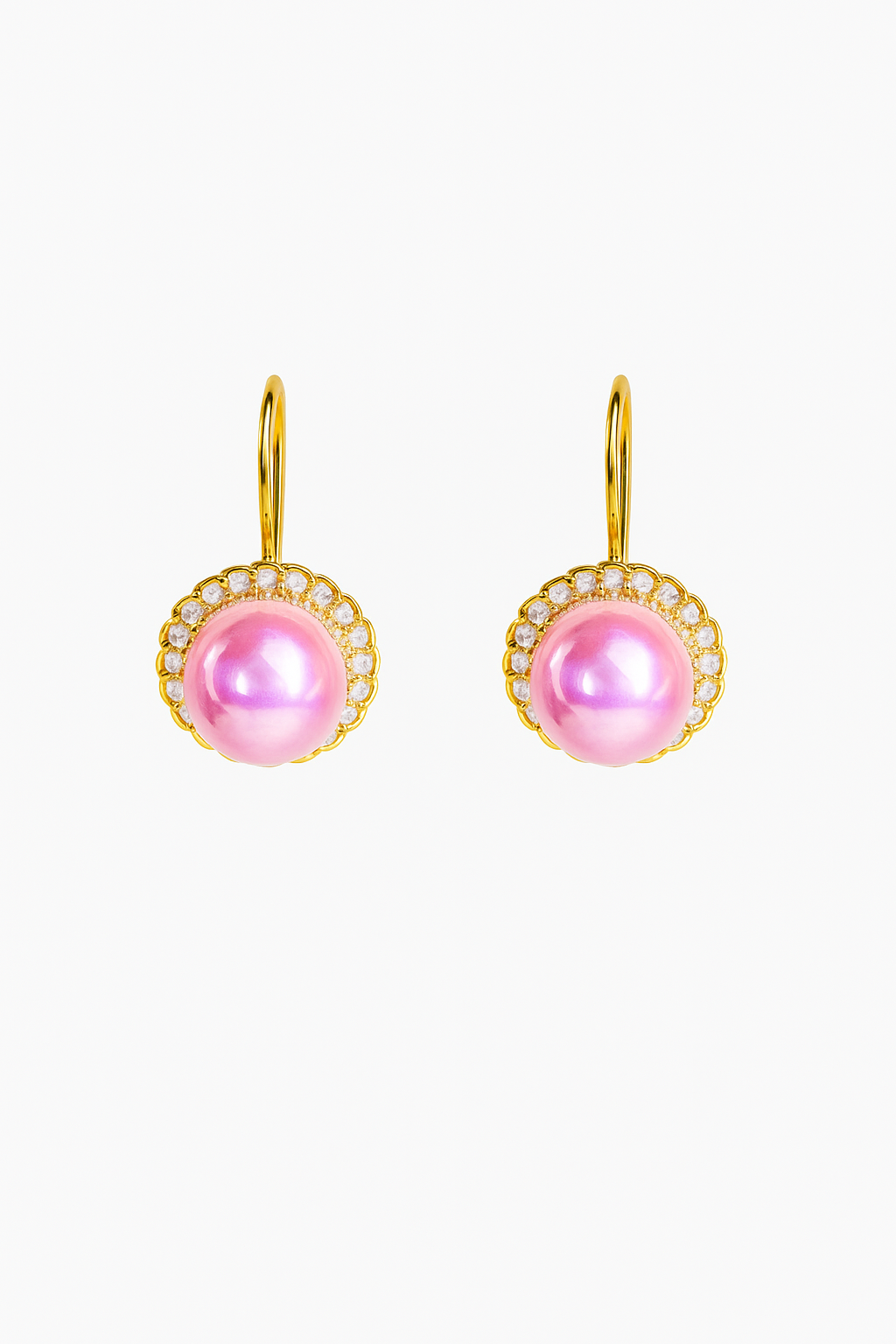 Zora Pearl Stud Earrings (Pink)