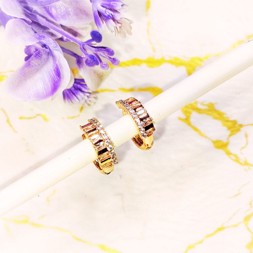 Rosé Huggie Hoops